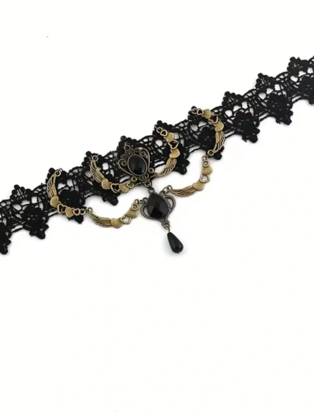 Black Lace Victorian Gothic Choker Necklace